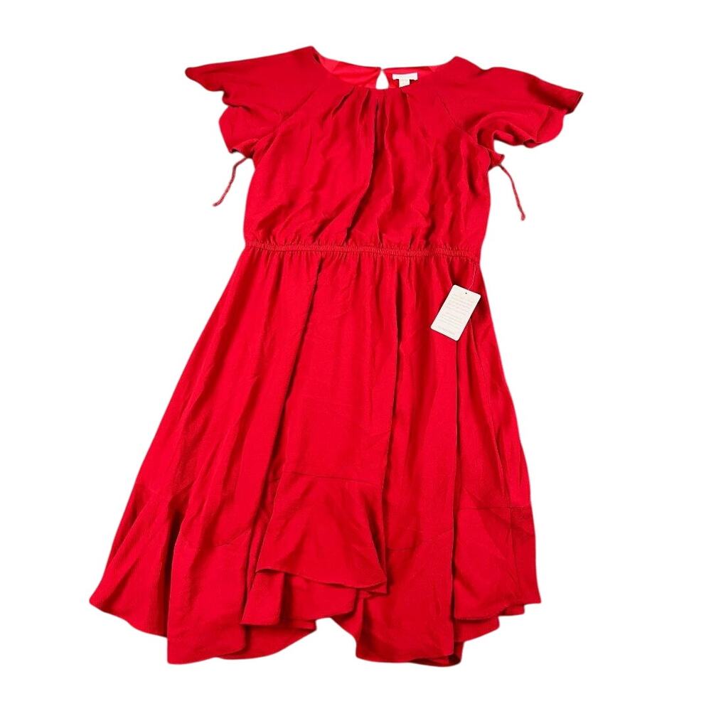 London Times Red Dress Size 16 Flutter Sleeve Fit & Flare NWT Nordstrom